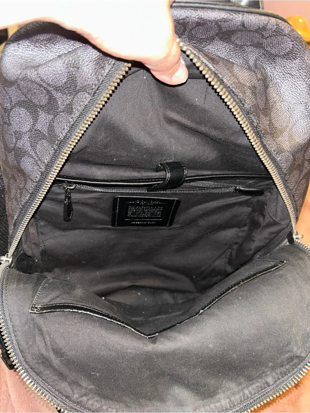 Coach Signature Metropolitan Canvas Leather Backpack in Brown/Black Unisex